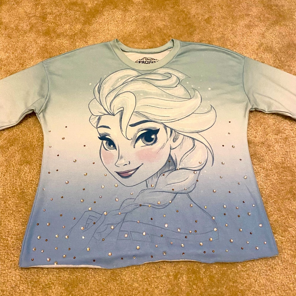 Disney Frozen Elsa Sketch Pullover Top, Sz Large